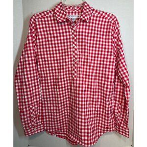 Southern Tide Intercoastal Hadley Popover Shirt red gingham S Valentine game day